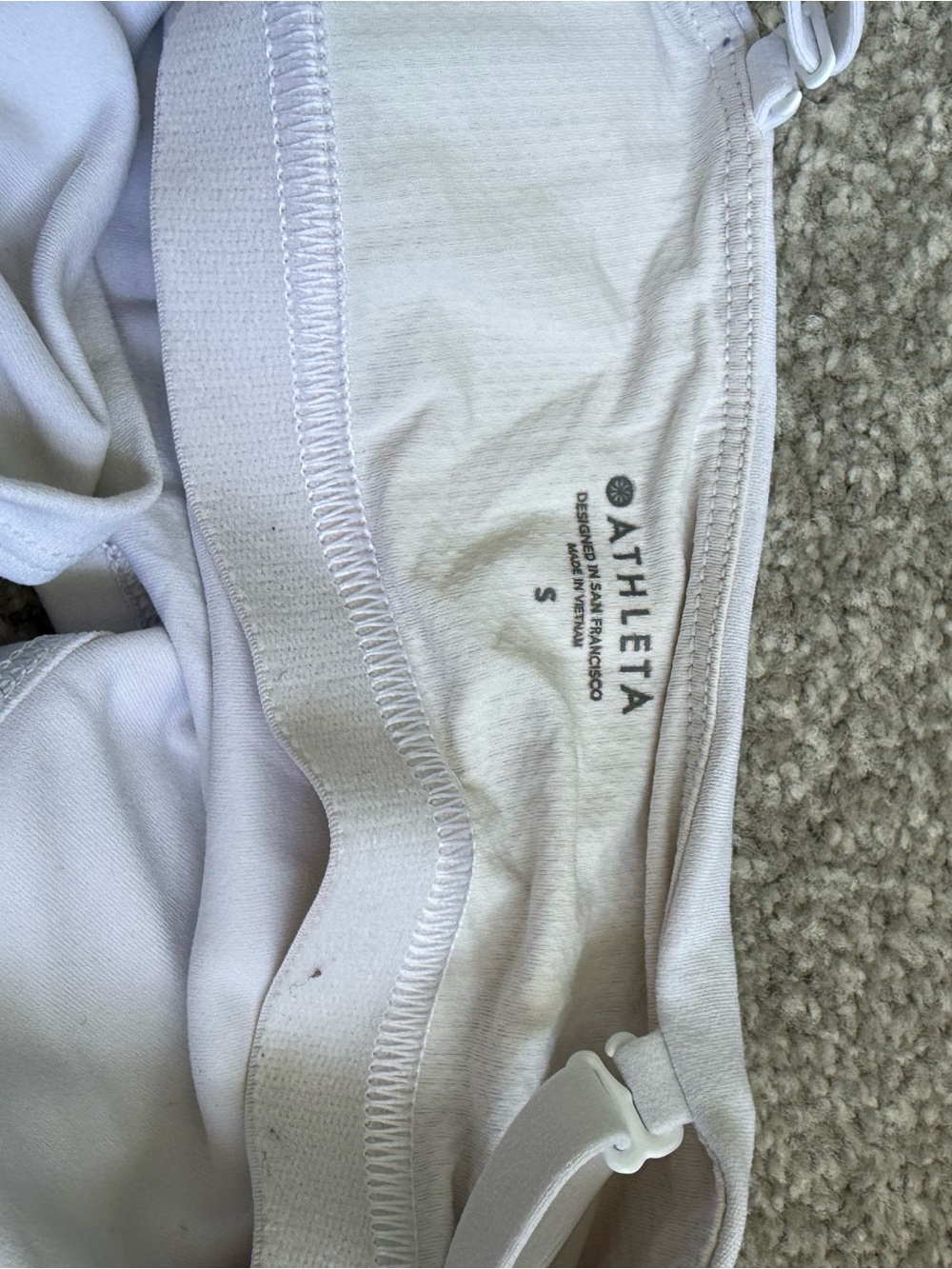 Athleta White Ruched Front Sports Bra Crop Top - Picture 3 of 3